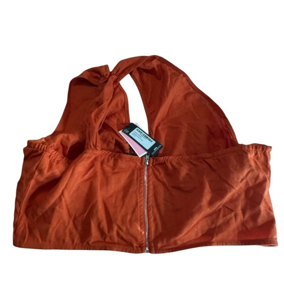 Pretty little thing Plus Rust One Shoulder Corset Top Size 14 NWT - Picture 10 of 17